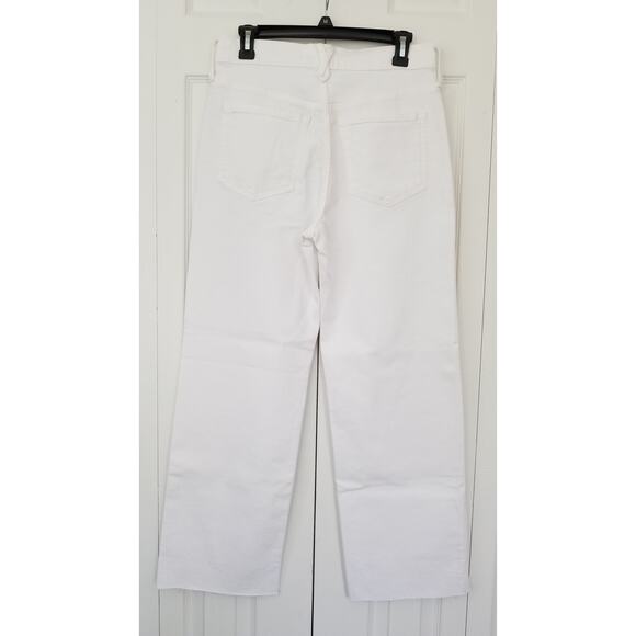 J. Crew‎ Petite Full Length Slim Wide Leg Jeans Size 28P White Raw Hem NWT BX823 - Picture 4 of 8